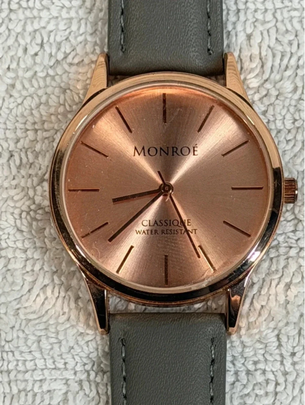 Monroe Classique Women's Wristwatch - Rose Gold Dial & Genuine Leather Strap